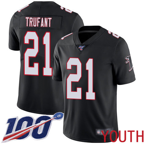 Atlanta Falcons Limited Black Youth Desmond Trufant Alternate Jersey NFL Football #21 100th Season Vapor Untouchable
